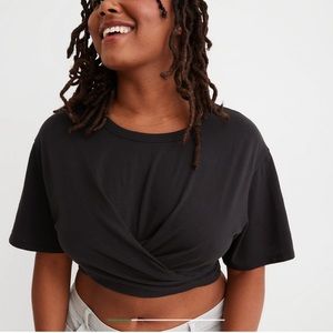 Aerie cropped wrapped back tee